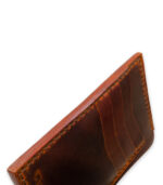 Maurice – Leather Unisex Card Holder Cognac Edge View